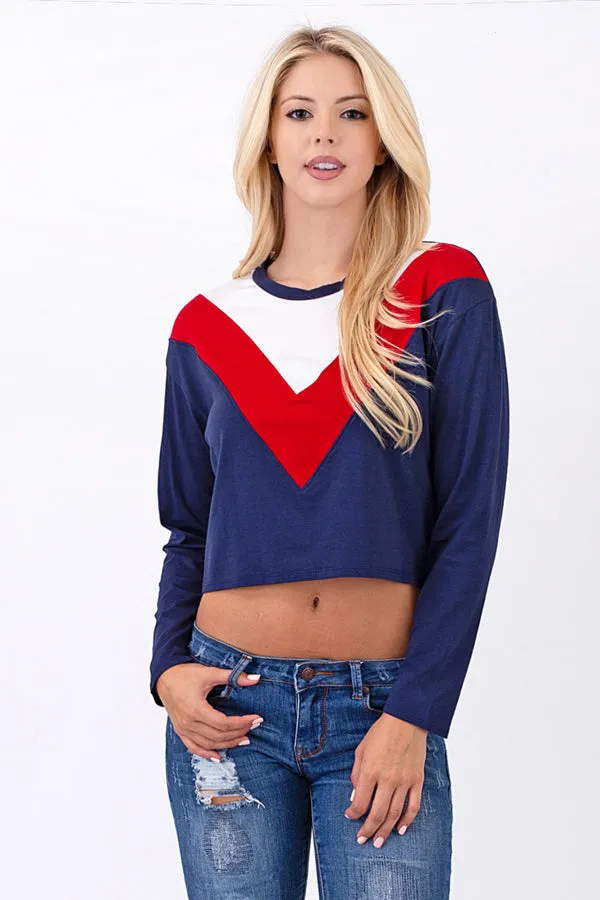 CHERVRON COLOR BLOACK TOP sold by Heart & Hips product image thumbnail 3