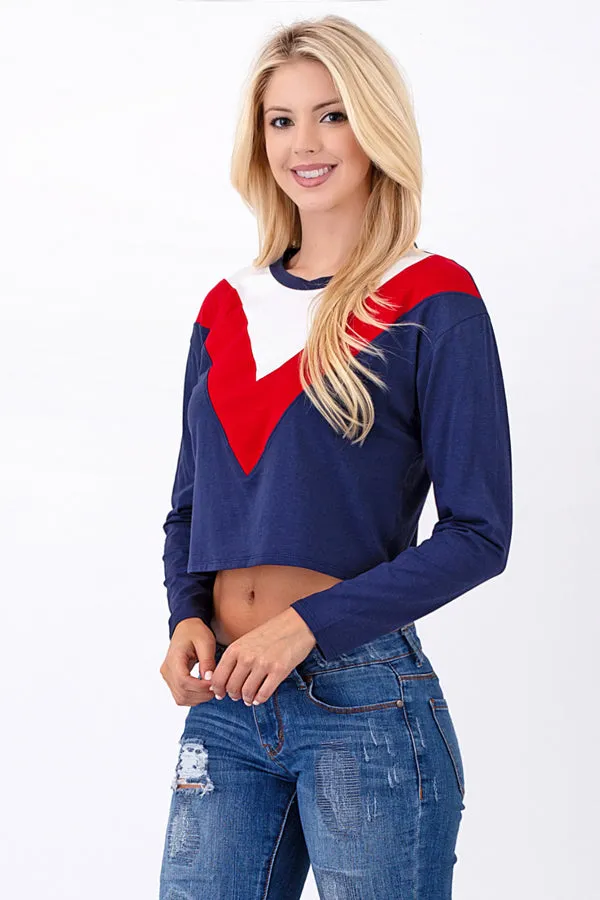 CHERVRON COLOR BLOACK TOP sold by Heart & Hips product image thumbnail 4
