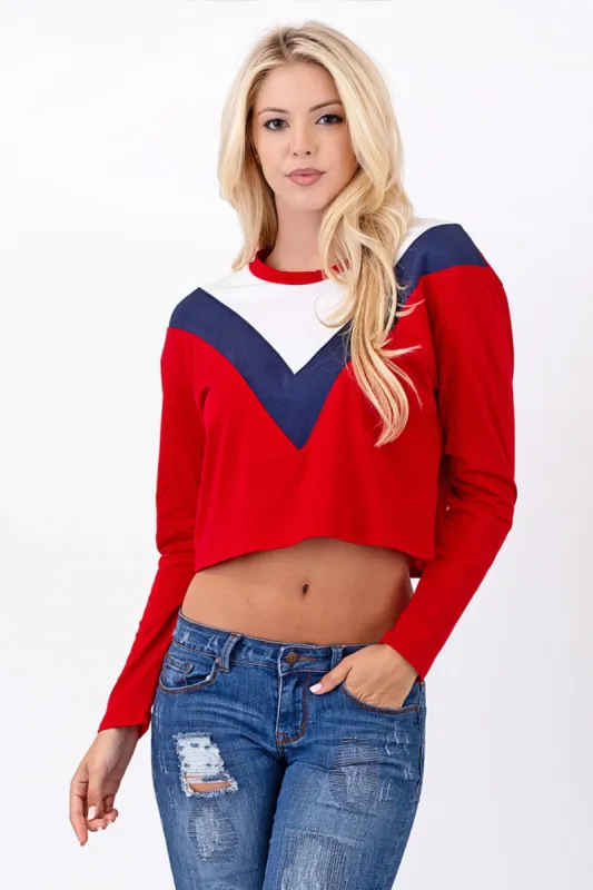 CHERVRON COLOR BLOACK TOP sold by Heart & Hips