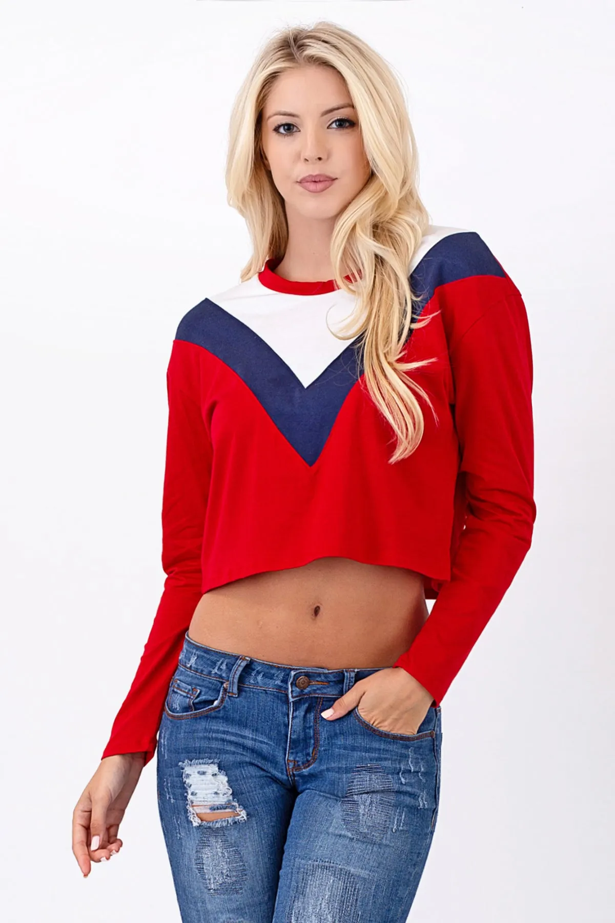 CHERVRON COLOR BLOACK TOP sold by Heart & Hips