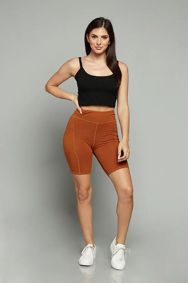 ACTIVE CUT BIKER SHORTS WITH SIDE POCKET sold by Heart & Hips product image thumbnail 5