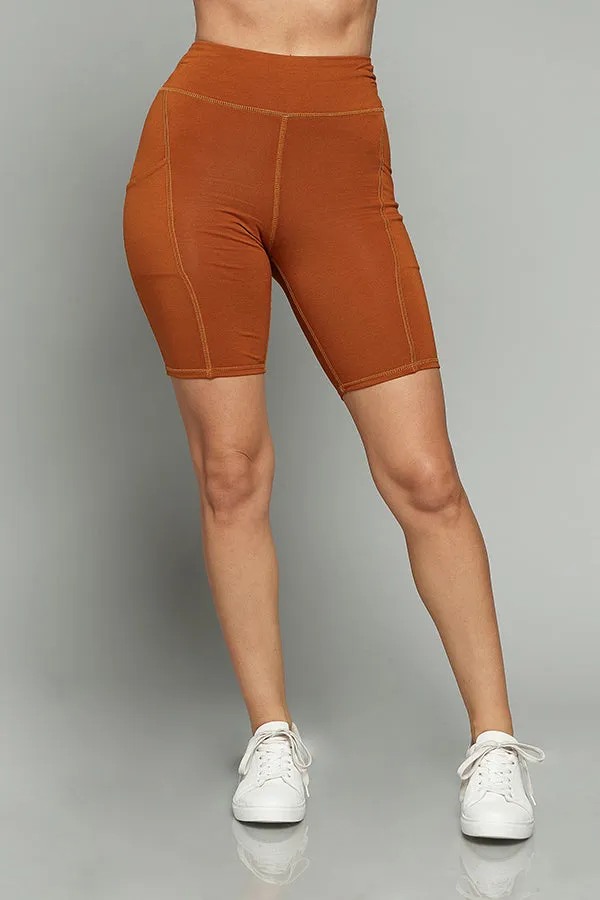 ACTIVE CUT BIKER SHORTS WITH SIDE POCKET sold by Heart & Hips
