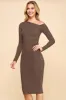ASYMMETRY OFF SHOULDER SIDE RUCHED MIDI DRESS sold by Heart & Hips