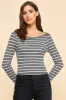 BOAT NECK WITH OVER LAP DETAIL LONG SLEEVE TOP sold by Heart & Hips