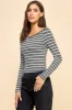 BOAT NECK WITH OVER LAP DETAIL LONG SLEEVE TOP sold by Heart & Hips
