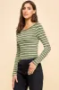 BOAT NECK WITH OVER LAP DETAIL LONG SLEEVE TOP sold by Heart & Hips