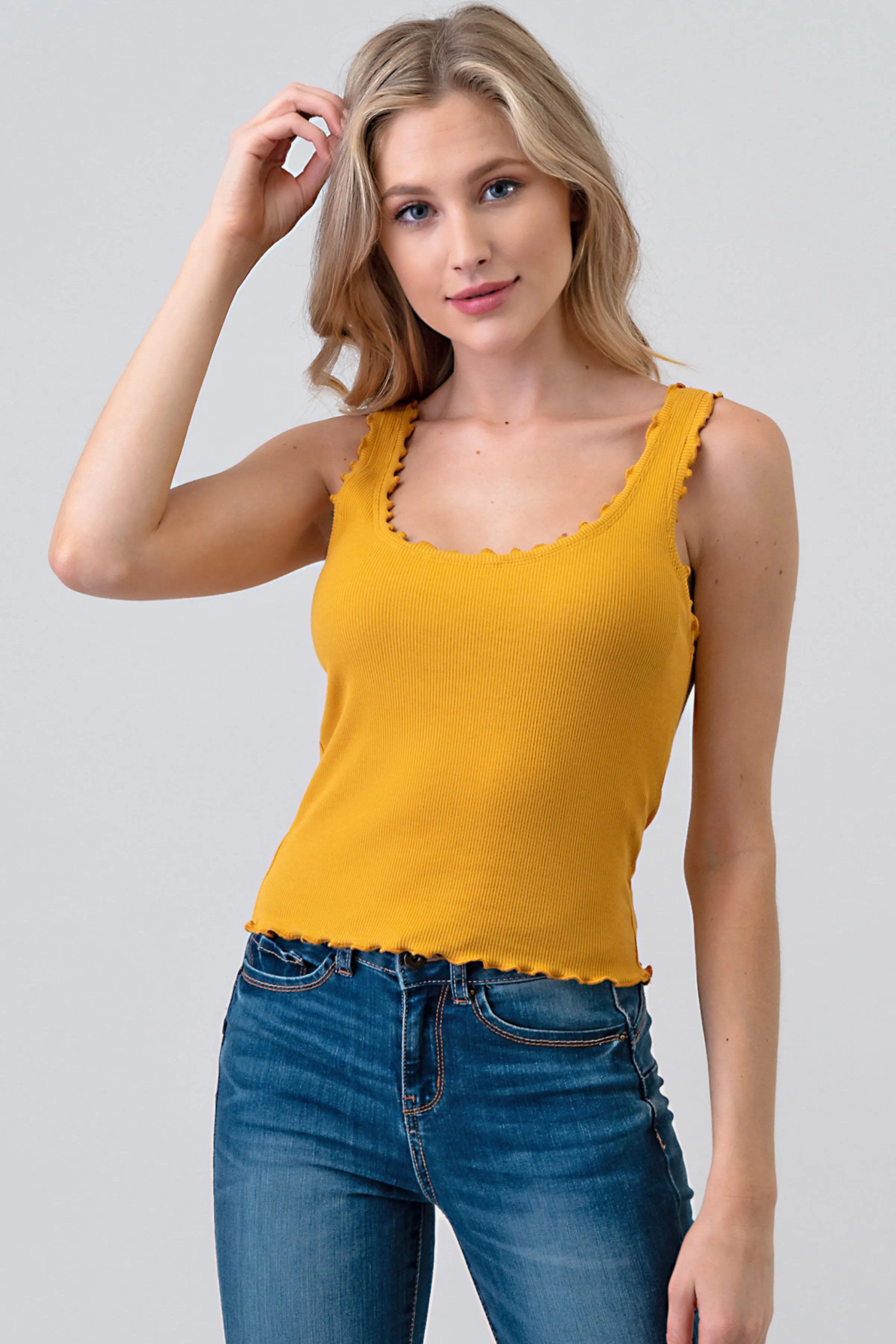 LETTUCE MERROW DETAIL TANK TOP sold by Heart & Hips product image thumbnail 3