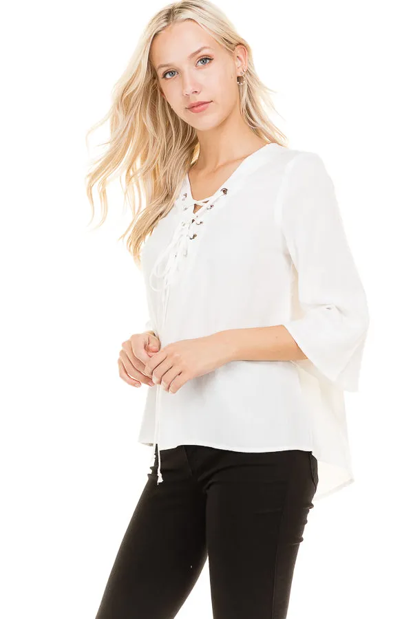 LACE UP FRONT TOP sold by Heart & Hips product image thumbnail 4