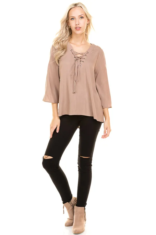 LACE UP FRONT TOP sold by Heart & Hips