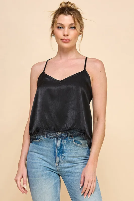 LACED RACER BACK WOVEN CAMI TOP sold by Heart & Hips