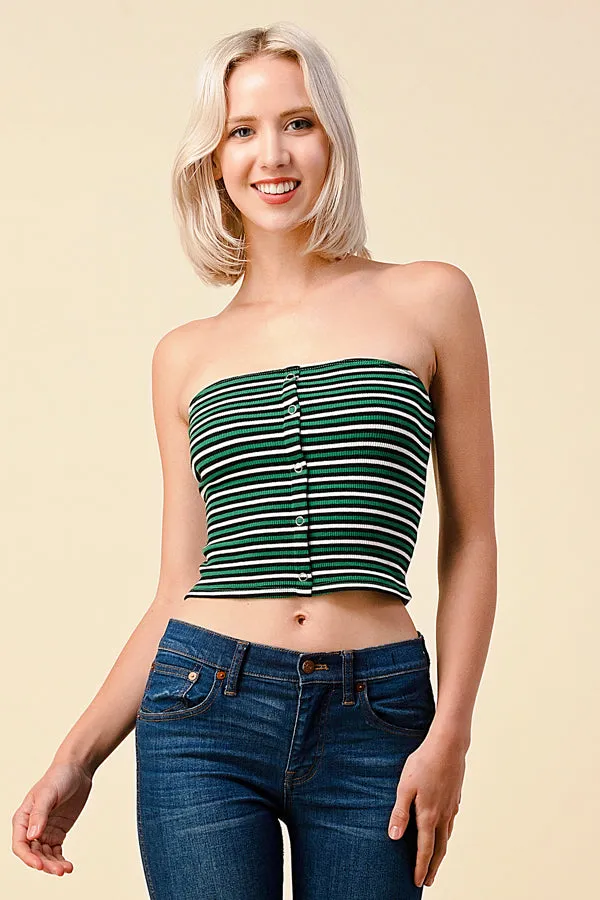 MULTI COLOR FRONT SNAP TAPE TUBE TOP sold by Heart & Hips product image thumbnail 5