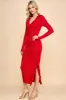 RUFFLE DETAIL RUCHED MIDI DRESS sold by Heart & Hips