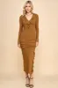 RUFFLE DETAIL RUCHED MIDI DRESS sold by Heart & Hips
