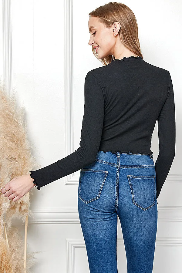 LSLV MERROW DETAIL MOCK NECK TOP sold by Heart & Hips product image thumbnail 3