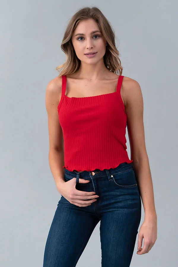 RIB CAMI WITH MERROW STITCH sold by Heart & Hips