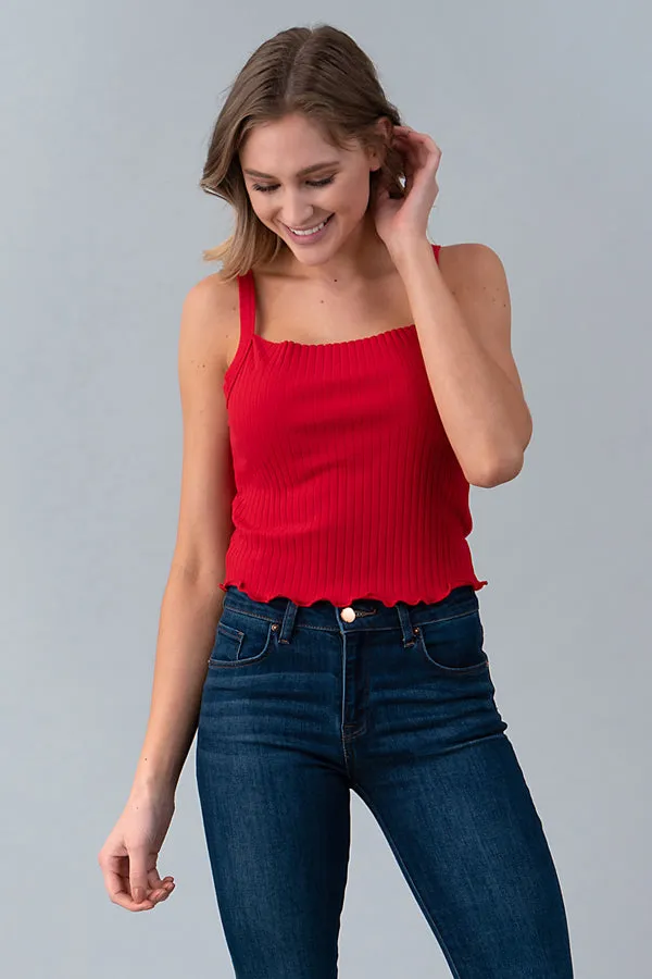 RIB CAMI WITH MERROW STITCH sold by Heart & Hips product image thumbnail 2