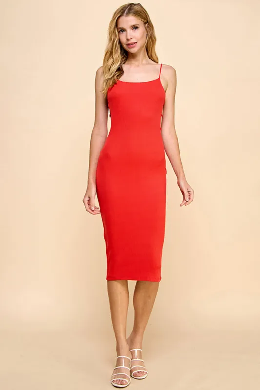 SIDE CUT OUT CAMI MIDI DRESS sold by Heart & Hips