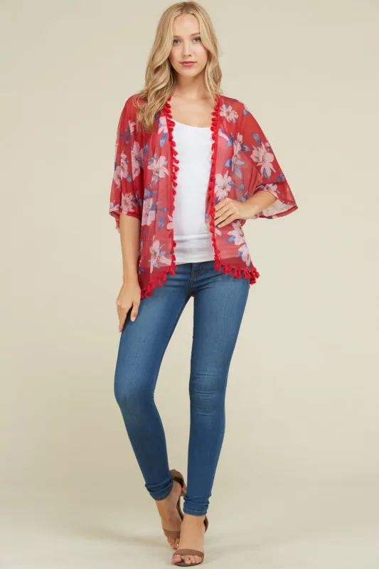 TASSEL TRIM KIMONO sold by Heart & Hips