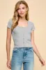 BUTTON DOWN HEAVY RIB TOP sold by Heart & Hips