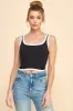 CONTRAST BINDING DETAIL CROP TANK sold by Heart & Hips