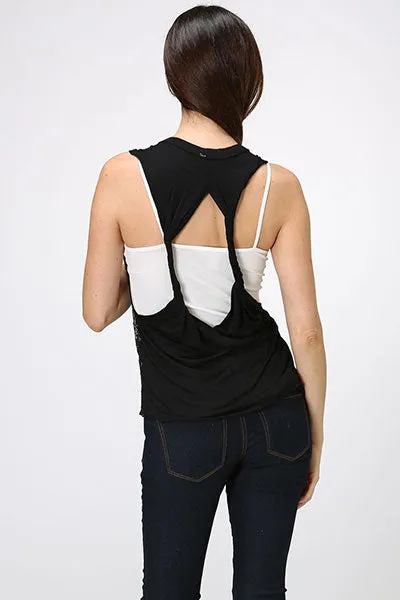 HACCI HI-LOW MUSCLE TANK W/TWIST BACK sold by Heart & Hips product image thumbnail 4