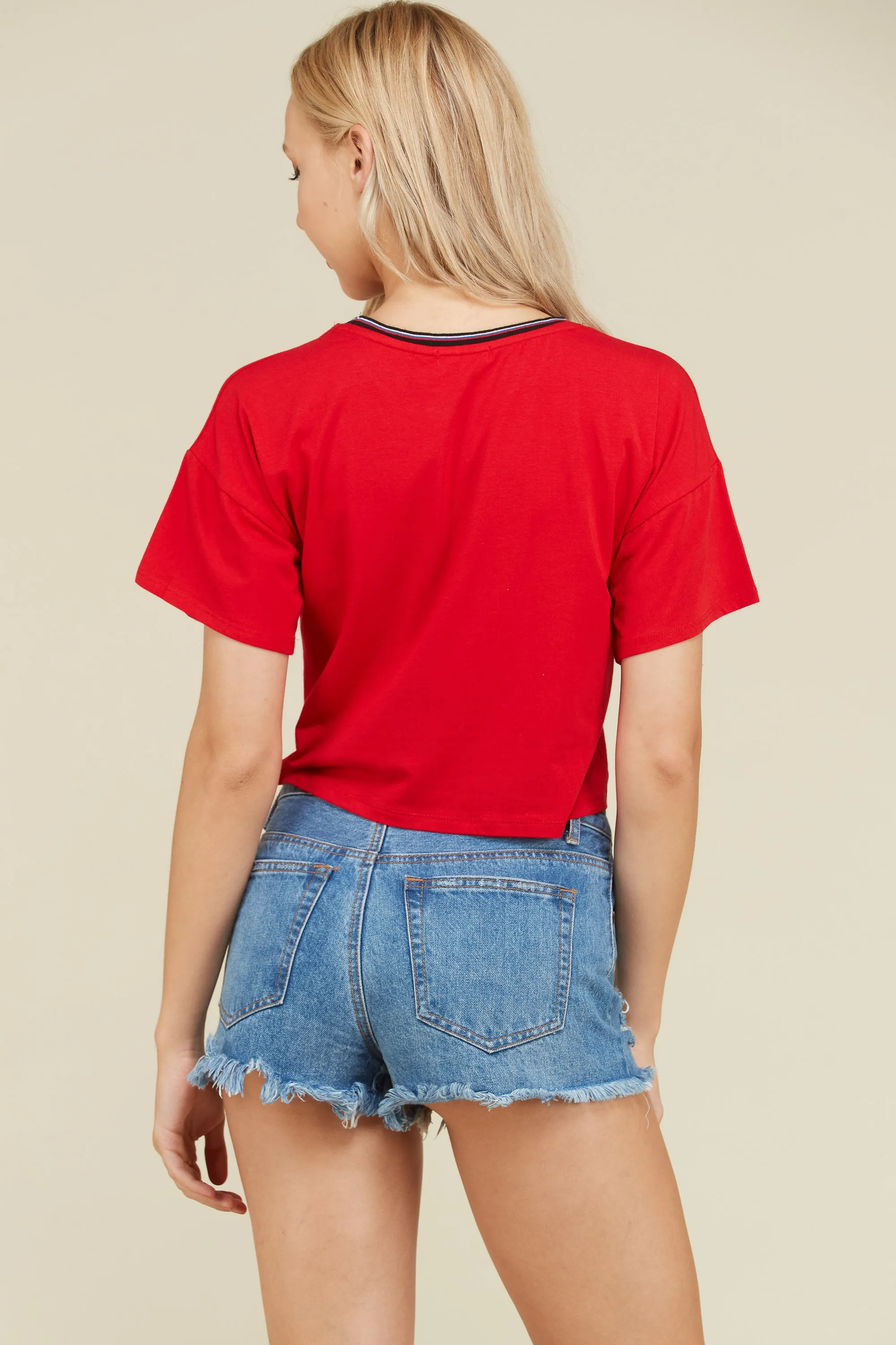 CONTRAST BAND CROP TOP sold by Heart & Hips product image thumbnail 4
