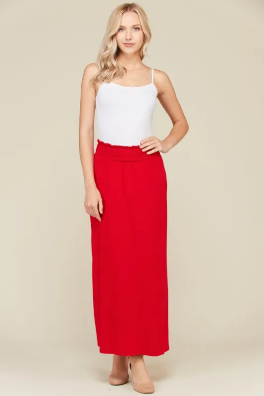 SMOKCING WAIST BAND MIXI SKIRT sold by Heart & Hips