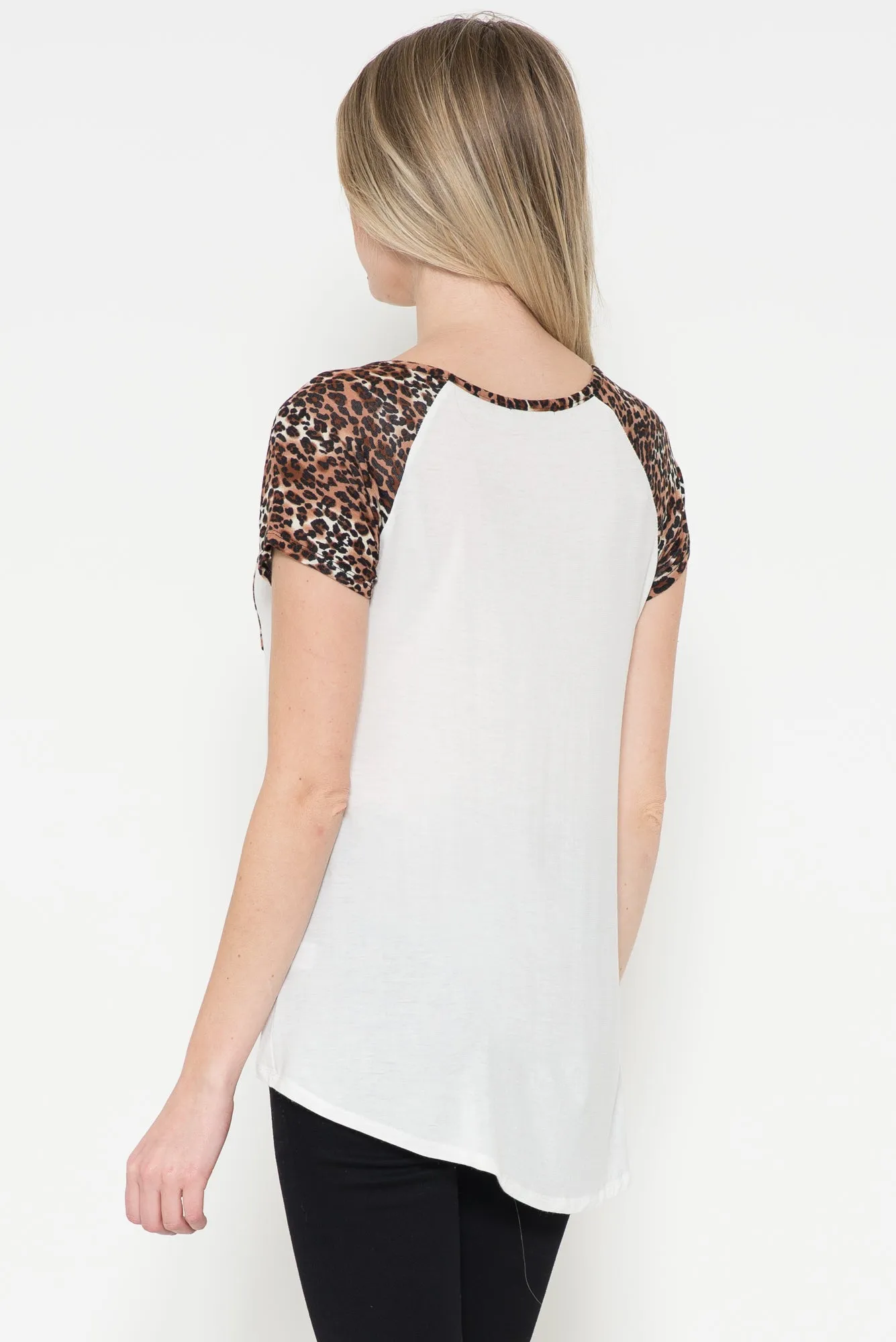 PRINTED SSLV BASEBALL TEE WITH POCKET sold by Heart & Hips product image thumbnail 5