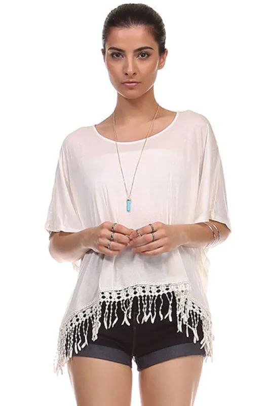 BOTTOM FRINGE DETAIL TOP sold by Heart & Hips