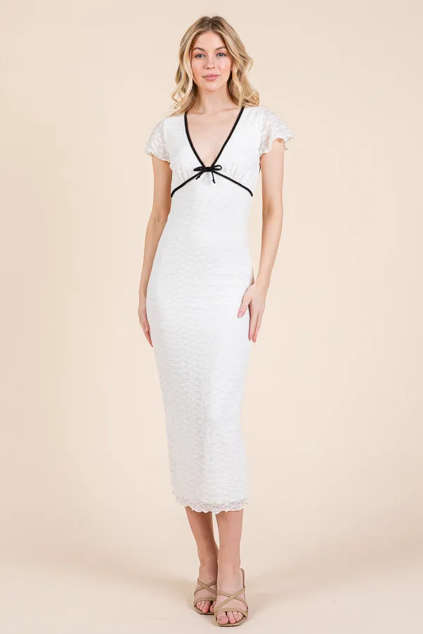 LACE CONTRAST MIDI DRESS sold by Heart & Hips