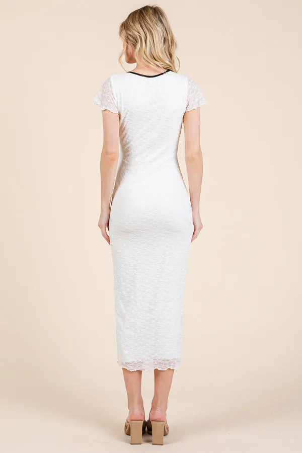 LACE CONTRAST MIDI DRESS sold by Heart & Hips product image thumbnail 3