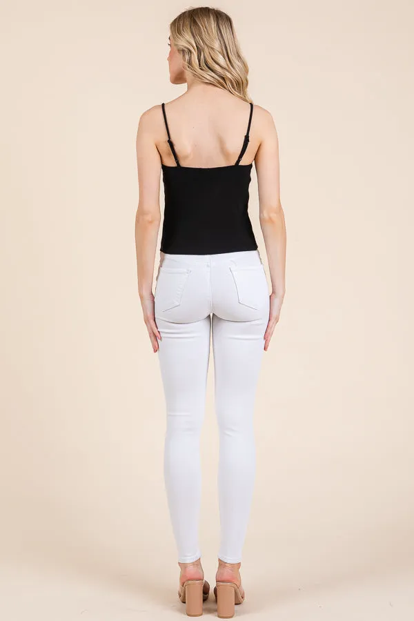 STRAIGHT NECK LACE CAMISOLE TANK sold by Heart & Hips product image thumbnail 5