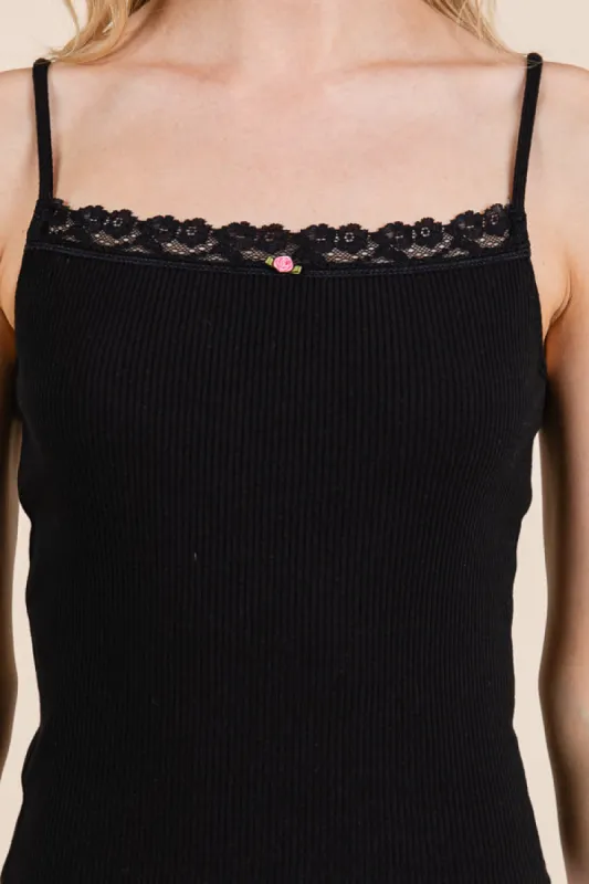 STRAIGHT NECK LACE CAMISOLE TANK sold by Heart & Hips