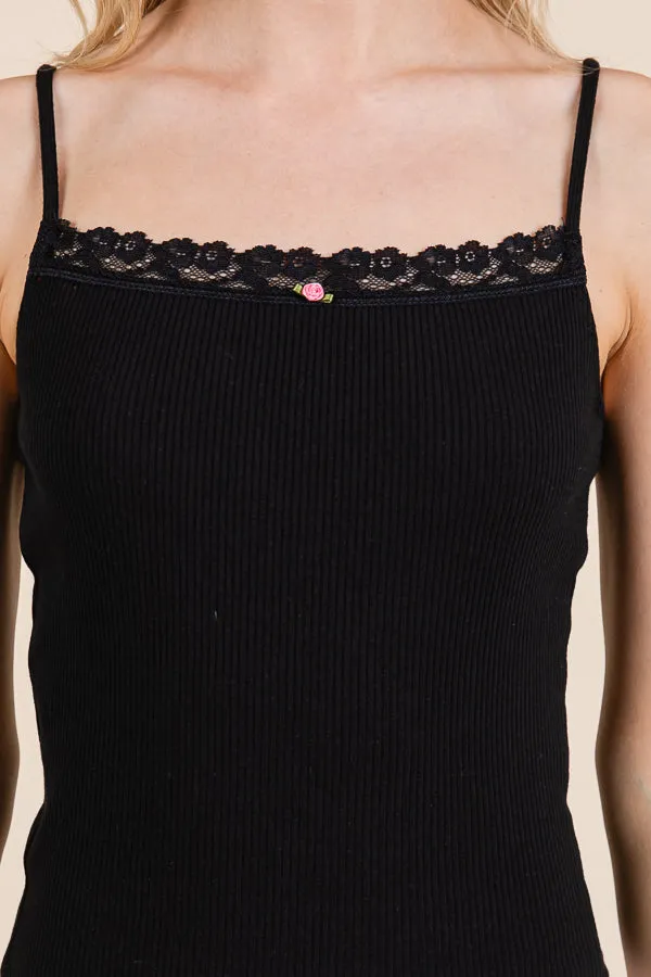 STRAIGHT NECK LACE CAMISOLE TANK sold by Heart & Hips