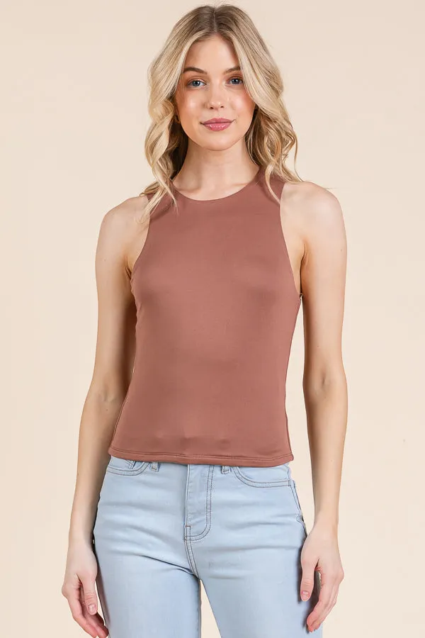 CREW NECK BASIC DOUBLE LAYERS TANK TOP sold by Heart & Hips product image thumbnail 2