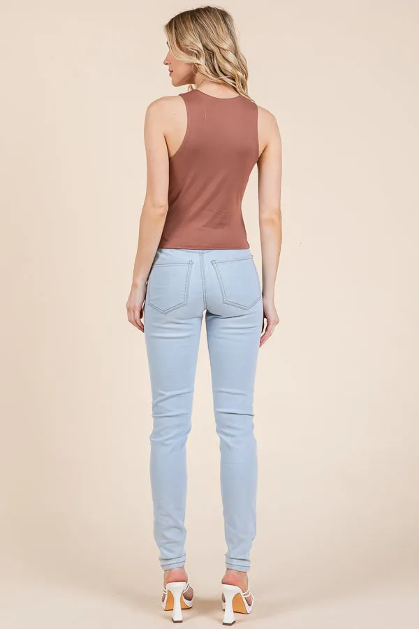 CREW NECK BASIC DOUBLE LAYERS TANK TOP sold by Heart & Hips product image thumbnail 3