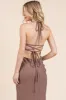 BACKLESS LACED UP SCALLOP TEXTURED MAXI DRESS sold by Heart & Hips
