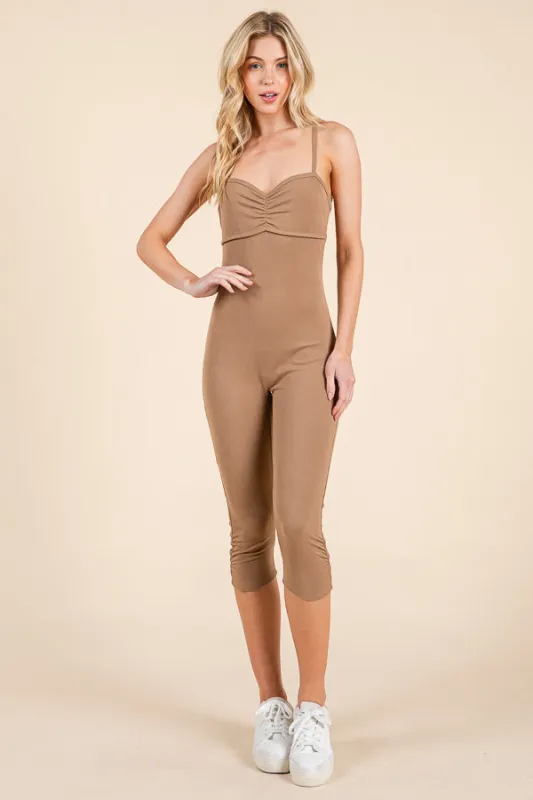 BERMUDA SHORT RIBBED BACK SHIRRTING & CUT OUT DETAIL CATSUIT sold by Heart & Hips