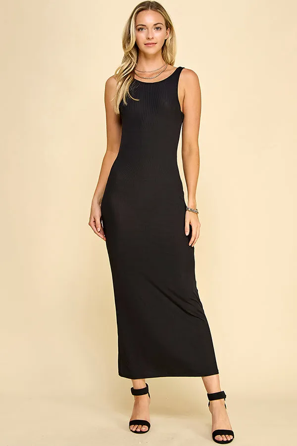 SCOOP BACK MAXI TANK RIBBED DRESS sold by Heart & Hips product image thumbnail 2