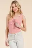 TIE FRONT RUCHED SLEEVLESS LACE TANK sold by Heart & Hips