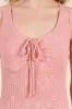 TIE FRONT RUCHED SLEEVLESS LACE TANK sold by Heart & Hips