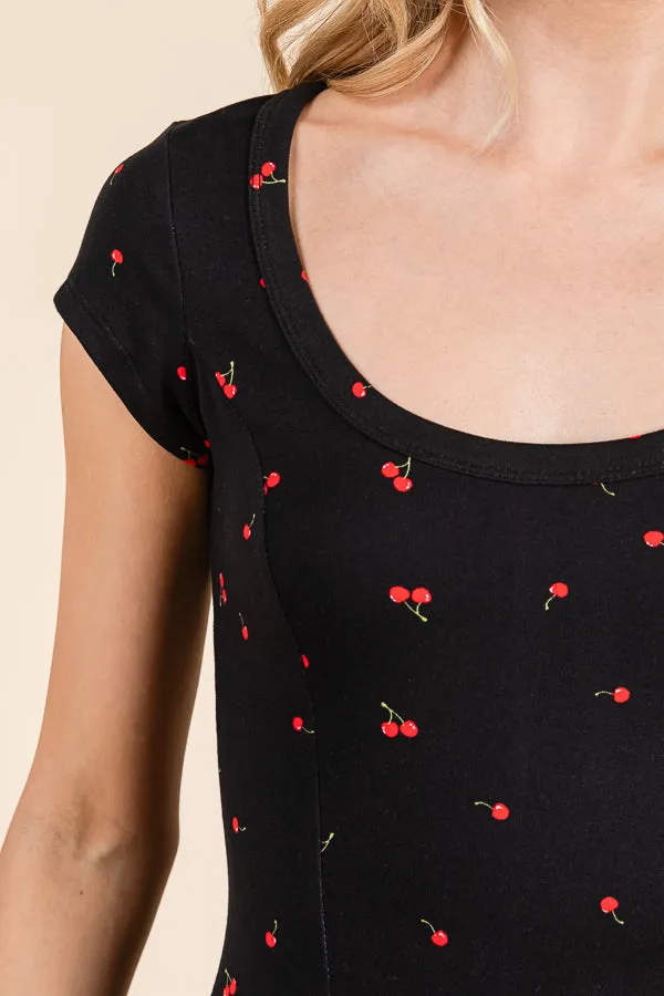 SCOOP NECK FIT AND FLARE SHORT SLEEVE MINI DRESS sold by Heart & Hips product image thumbnail 2