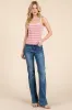 STRIPPED RIBBED TANK W/LACE DETAIL sold by Heart & Hips