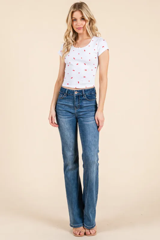 SHORT SLEEVE SCOOP NECK BOW TOP sold by Heart & Hips