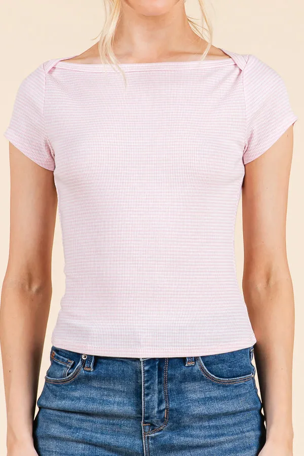 BOAT NECK STRIPED TEE sold by Heart & Hips product image thumbnail 2