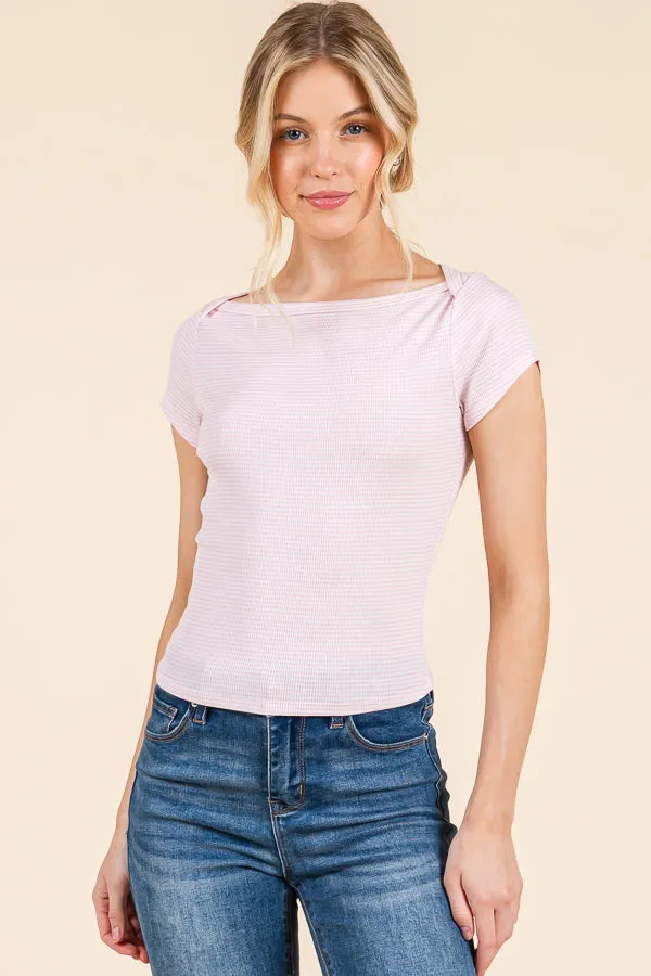 BOAT NECK STRIPED TEE sold by Heart & Hips