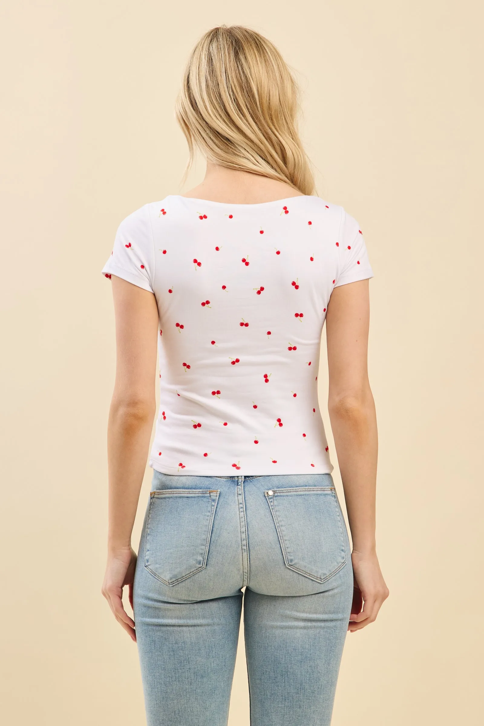 PRINTED SQUARE NECK DOUBLE LAYERED TOP sold by Heart & Hips product image thumbnail 4