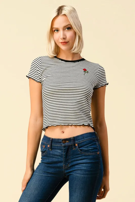 SHORT SLEEVE MERROW CROP TOP sold by Heart & Hips