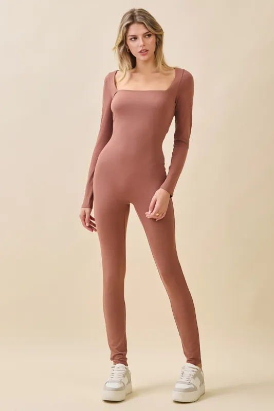 SQUARE NECK LONG SLEEVE CATSUIT sold by Heart & Hips