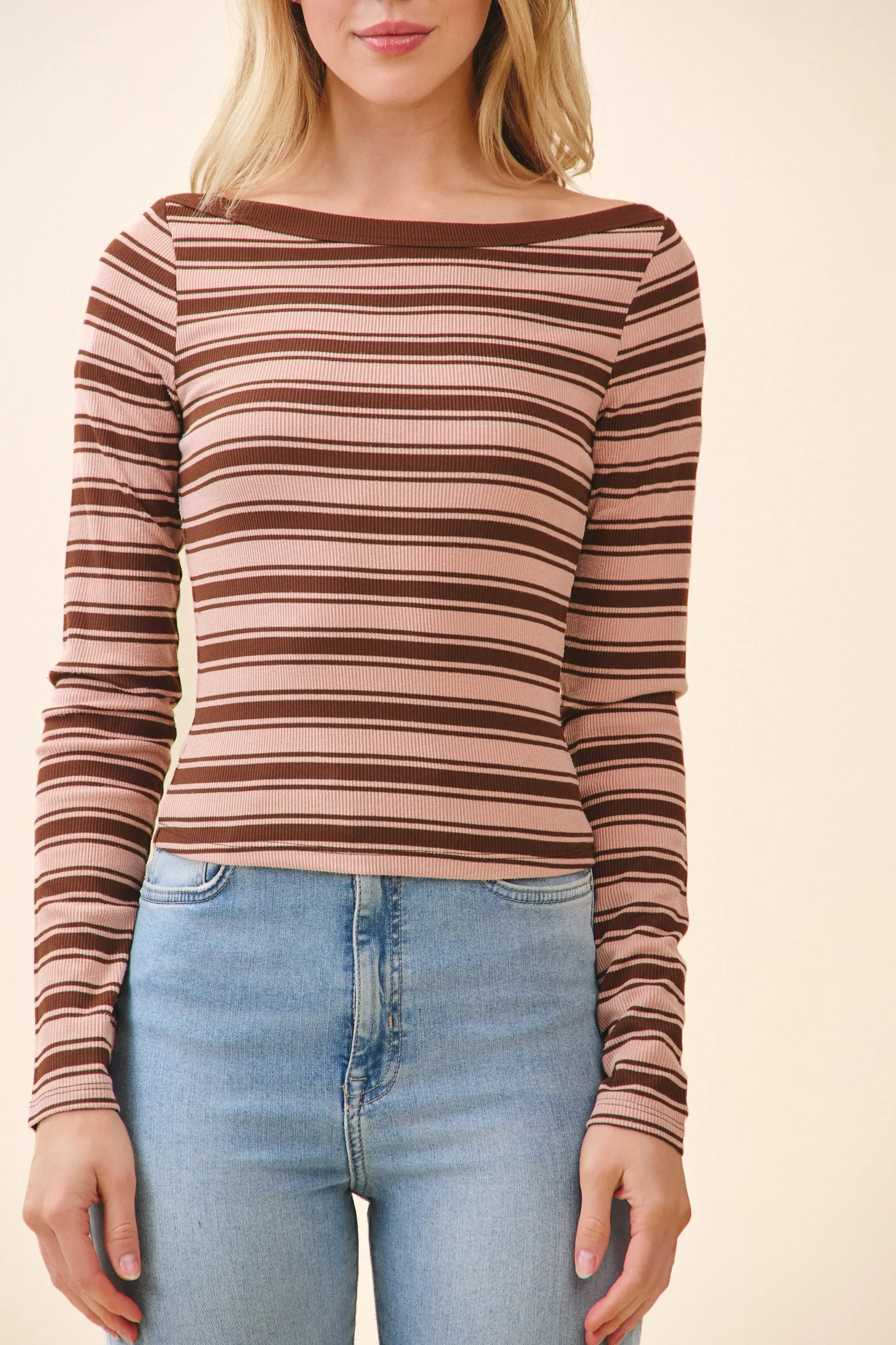 ENVELOPE NECK DETAIL STRIPE TOP sold by Heart & Hips product image thumbnail 4